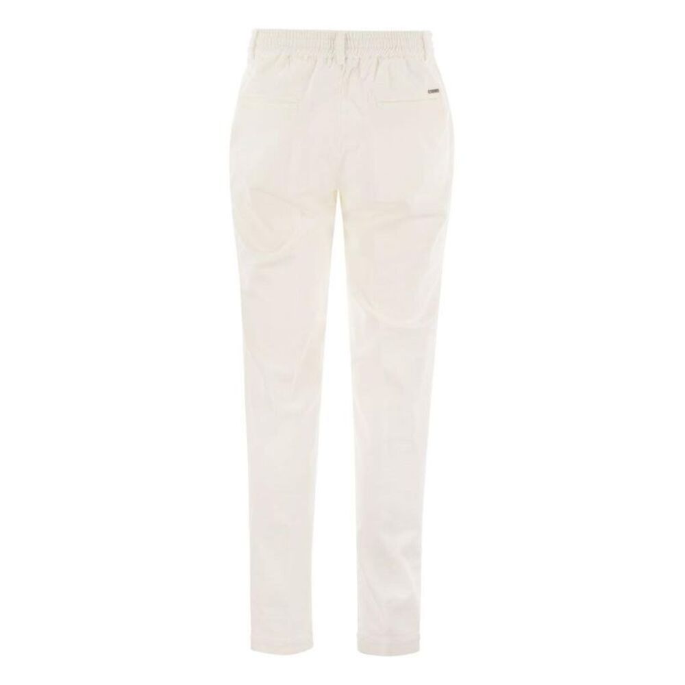 PESERICO Elastic Waist Trousers Men WHITE Pants